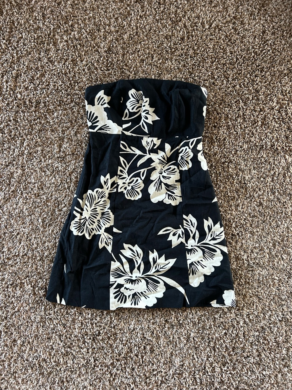 GAP Black Maxi Skirt with Cream Floral Print